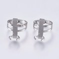 thumbnail image 1 of 5 Pcs Pad Ring Settings Iron Finger Ring Prong Settings 4 Claw Prong Rings Settings Fingerring Base Bezels for Jewelry Making 18mm Inner Diameter Tray: 20x8mm, 1 of 2