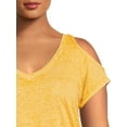 thumbnail image 2 of Terra & Sky Women's Plus Size Burnout Raglan Cold-Shoulder T-Shirt, 2 of 5