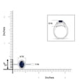 thumbnail image 4 of Angara Natural 0.3 Ct. Blue Sapphire with Diamond Halo Ring in 14K White Gold for Women (Ring Size: 11.5), 4 of 9