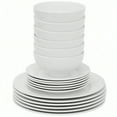 thumbnail image 3 of 18-Piece Service for 6 Dinnerware Set Lightweight Round Plate and Bowl Set White, 3 of 6