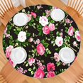 thumbnail image 2 of Pioneer Flower Floral Print Pattern Round Fitted Tablecloth with Elastic Edge,Dining Table Cover Waterproof,Outdoor Round Tablecloth for Camping,Dining,Indoor and Outdoor, 2 of 7