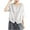 White, variant on Dealovy Cotton Linen Shirts for Women 3/4 Length Sleeve Shirts Button down Casual V Neck Soft Blouses Top