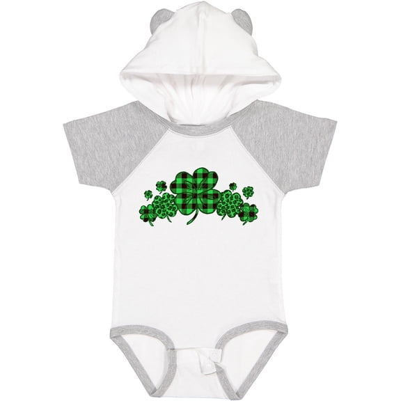 Inktastic St. Patrick's Day Clovers in Plaid Boys or Girls Baby Bodysuit