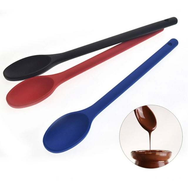 Flmtop Cuillère à Mélanger en Silicone à Long Manche, Design une Pièce pour Mélanger les Aliments