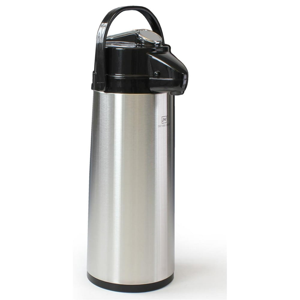 Stainless Steel Lined Coffee Air Pot With Lever Pump Lid, 6 x 18-1/2 x ...
