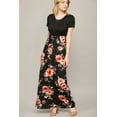 thumbnail image 4 of Made by Johnny Women's Short Sleeve Loose Plain Casual Long Maxi Dresses with Pockets M SOLID_BLACK_FLORAL, 4 of 6