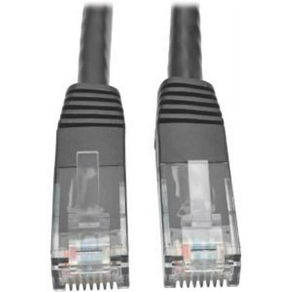 Cat6 Molded Male to Male Patch Cable, Black - 10 ft.