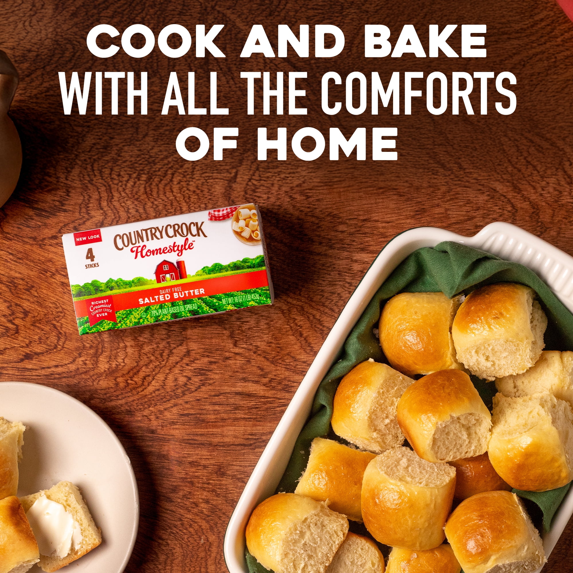 Country Crock Homestyle Dairy Free Butter Salted Sticks, 16 oz, 4-pack