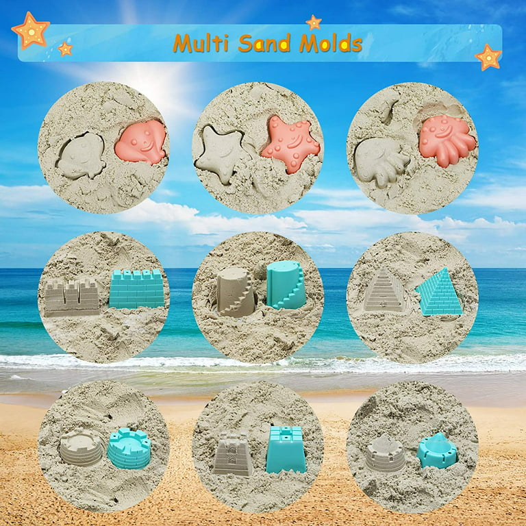 Meaicezli Collapsible Beach Toys Set for Kids Toddlers Girls, Collapsible  Sand Bucket and Shovels Set with