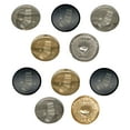 thumbnail image 1 of Christmas Stocking Sock Set of 10 Metal 0.6" (15mm) Sewing Shank Round Buttons - Gold Color, 1 of 5