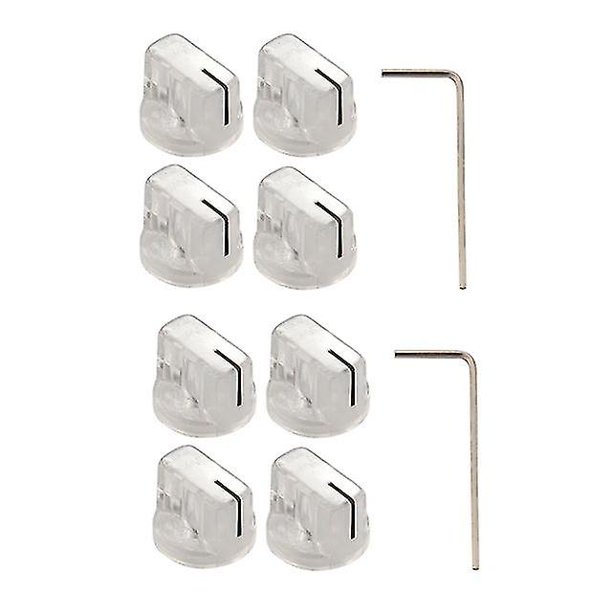 2 perillas planas transparentes para guitarra, amplificador, perillas de Pedal, accesorios para guitarra