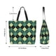 thumbnail image 5 of Balery Green Squares Bolsa Tote Estilo Estético con Cremalleras, Bolsa de Hombro, Bolsa de Compras Grande y Plegable, 5 of 8