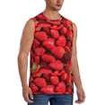 thumbnail image 2 of Balery Strawberry Red Men's Sleeveless Muscle Shirts Workout Tank Top, Moisture Wicking, Odor Protection-3X-Large, 2 of 8