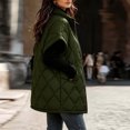 thumbnail image 6 of Edvintorg Vest for Women Plus Size Stand Collar Puffer Waistcoat Solid Color Zip up Long Quilted Outerwear with Pocket Womens Fashion Army Green S-3XL, 6 of 7