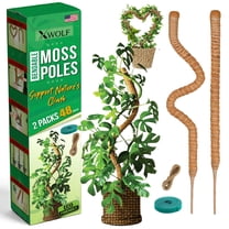 2 Pack 48" Bendable Moss Pole Monstera Plant Support for Climbing Indoor Plants, Coir Plant Pole Sticks & Plant Stakes for Pothos, Philodendron & Potted Climbers, Includes Stem Ties
