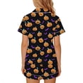 thumbnail image 5 of Mifsaly Big Girls 2 Piece Pajama Sets Halloween Pumpkin Graphic Short Sleeve Button Down Shirts and Shorts Kids Soft Comfortable Sleepwear Holiday Outfits, 5 of 7