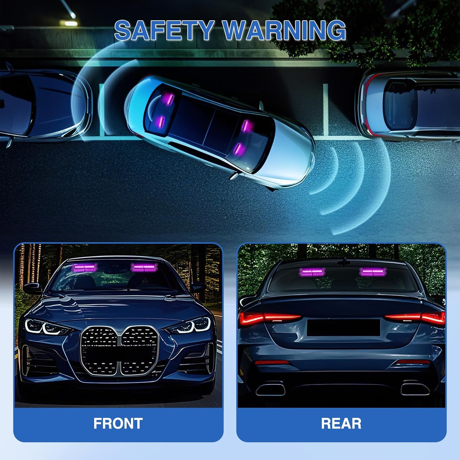 Nilight 24LED Emergency Strobe Traffic Advisor Light Bar 2 in 1 Purple Dash Warning Safety Flashing Lights Front/Rear Windshield Construction Lights for Trucks Cars