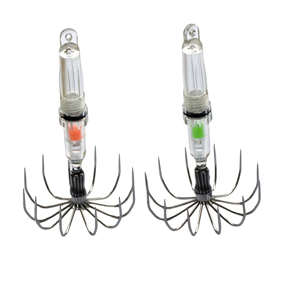 2pc, Squid Jig, Fishing Lure With Sharp Hook, Night Fishing Bait, 8cm/3.15inch Size, Fish Attracting Light