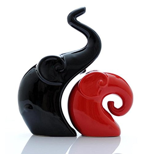 ECYC Originality Home Decoration Furnishing Animal Ornament Ceramics [ Elephant Lovers ]