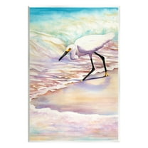 Stupell Industries Bird on Pastel Shore Animals & Insects Painting Unframed Art Print Wall Art, 10 x 15