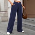 thumbnail image 2 of Krdevn Womens Pants - Women's Casual Pants Elastic Waist Straight Leg Trousers Comfortable Solid Color Loose Fit Daily Wear,Pants for Women,Size:S, 2 of 8