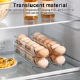 thumbnail image 3 of Organizador de huevos para refrigerador con diseño de estante rodante automático para almacenar huevos, 3 of 7