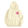 thumbnail image 4 of Xudanell Crew Neck Sweatshirts Women Shell Print Hoodie for Women Cute Hoodies Cute Long Sleeve Graphic Clothes Beige XXXL, 4 of 7