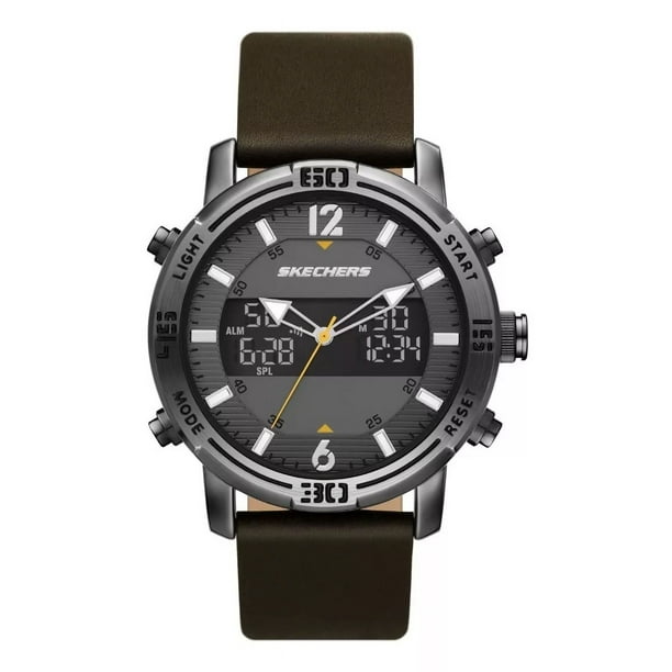 Reloj Hombre Skechers Redlands De Piel Color de la correa Marrón oscuro