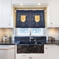 thumbnail image 5 of Yayeee Kitchen Curtains Tier Pair Light Filtering 27"x36" Rod Pocket Short Cafe Window Panel, Orange Cat Planet, 5 of 7