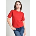 thumbnail image 1 of Blusa tejida de manga corta /Juvenil, 0257 (Rojo) rojo G, 1 of 4