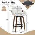 thumbnail image 2 of CRERIYO 26" Swivel Counter Height Bar Stool Set of 1, PU Leather Upholstered Bar Chair with Black Ring Footrest and Walnut Wood Legs, Beige, 2 of 7