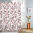 thumbnail image 4 of Shower Curtain Watercolor Floral Hummingbird Shower Curtains for Bathroom Decor, Waterproof Polyester Shower Curtain Set with Hooks, Extra Long 72" x 84" Spring Pink Flower White, 4 of 9