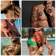 Yazhiji 56 Sheets Temporary Tattoos Stickers , 11 Sheets Half Arm Shoulder Tattoos for Men or Women with 45 Sheets Tiny Fake Tattoo