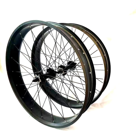 CDH 26"x 4 Fat Tire Bike Rim Bicycle Wheel Set Heavy Duty 12 G Spoke Wheel Black