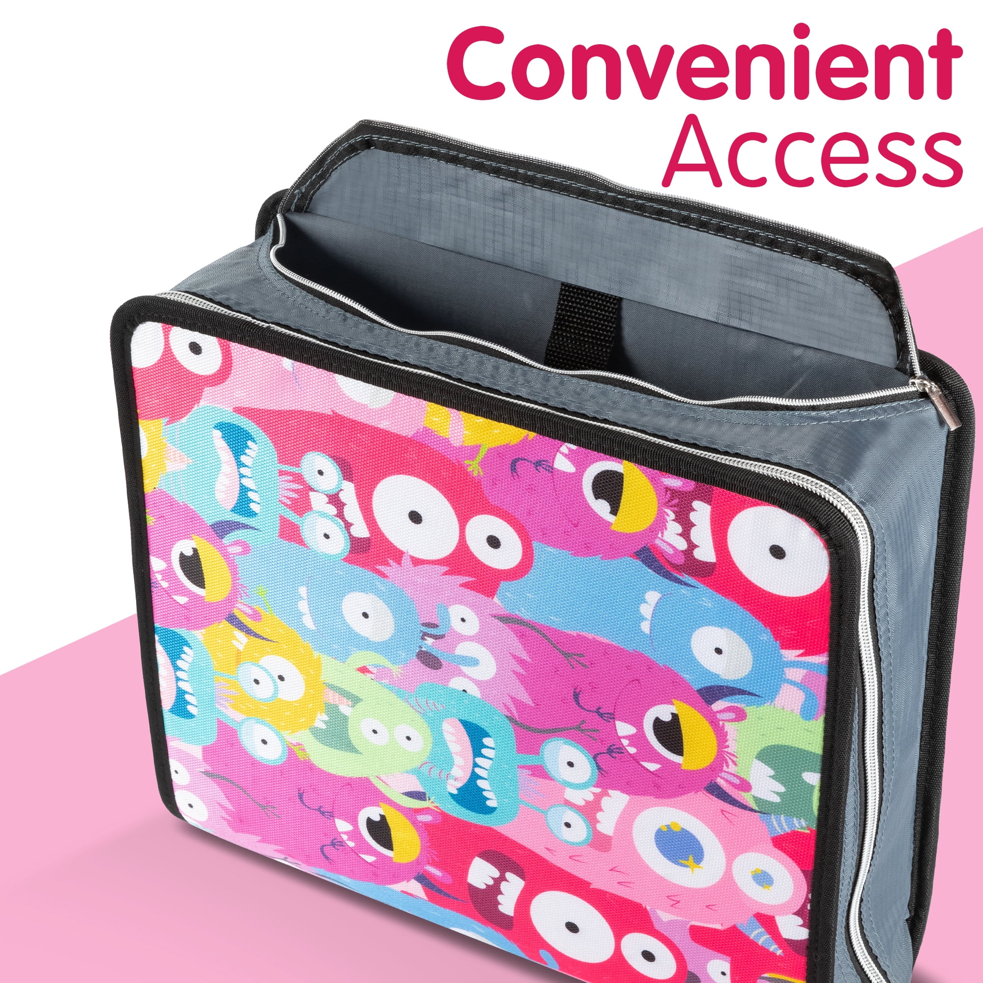Deli Zipper Binder 3 inch 3 Ring 700 Sheet Capacity Multi-Pocket Waterproof Binder with 5-Color tabbes, Shoulder Strap and Handle，Assorted Color