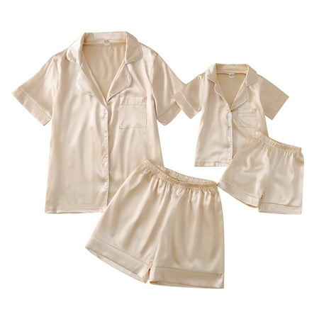 

Saeaby Summer Family Matching Pajamas Sets 2PCS Short Sleeve Pajamas Sets for Family Size Baby-Kids-Adult Unisex