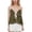 Green, variant on Women's Contrast Tie Front Neck Flowy Crinkled Ruffle Going Out Tank Split Coffee M
