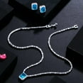 thumbnail image 2 of Square Cut Baguette CZ Round Light Blue Necklace Set for Women Banquet Jewelry, 2 of 7
