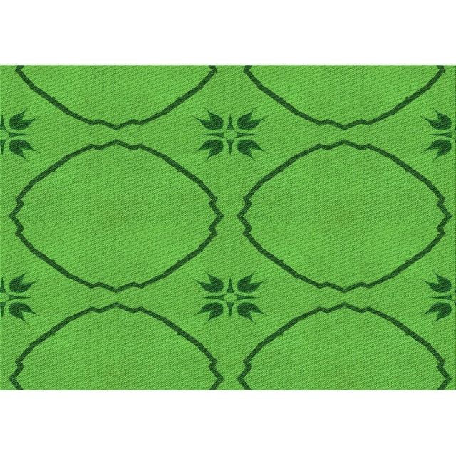 Ahgly Company Machine Washable Indoor Rectangle Transitional Lime Green Area Rugs, 8' x 12'