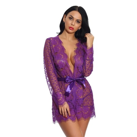 

ãTOTOãIntimates For Women Lace Lingerie Deep V Teddy Sleepwear With Panty