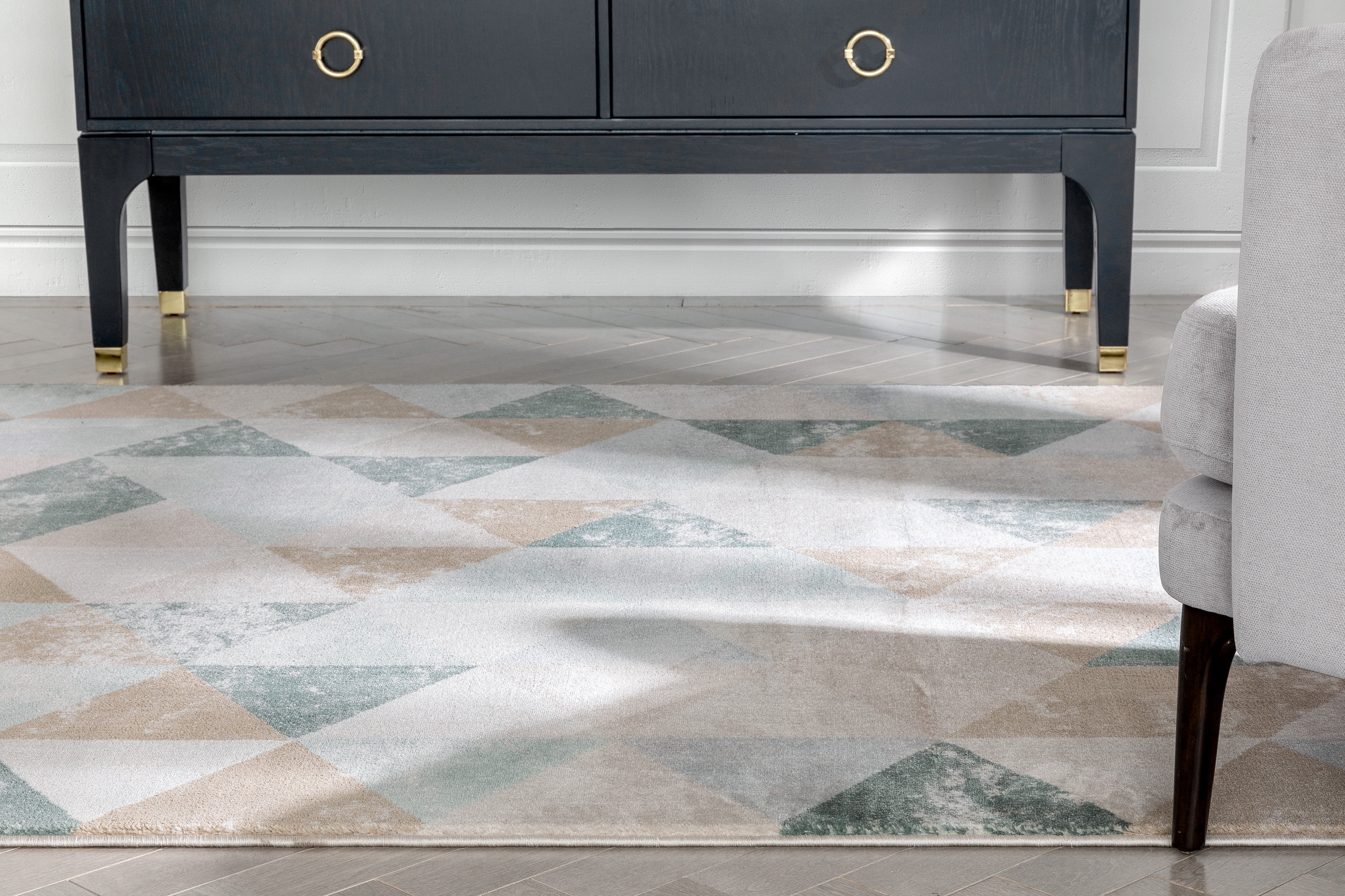 Well Woven Kensington Lancaster Blue Vintage Modern Geometric Overdyed 9'3" x 12'6" Area Rug