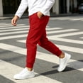 thumbnail image 6 of Jogging Pants for Kids Boys Elastic Waist Sweatpants Fall Winter Sports Casual Stretchy Trousers with Pockets (14-15 Years, Red), 6 of 8
