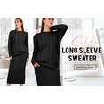 thumbnail image 4 of Women's Winter Chunky Cable Knit Long Skirt 2 Piece Outfit Sweater Sets, 4 of 6