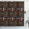 thumbnail image 1 of Ambesonne Coffee Shower Curtain, Colorful Typography Art, 69"Wx84"L, Multicolor, 1 of 3