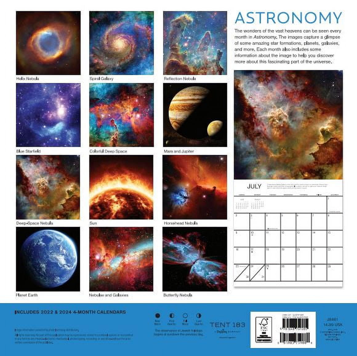 2023- 12 Month Calendar-Astronomy 12x12 Hanging Wall Calendar