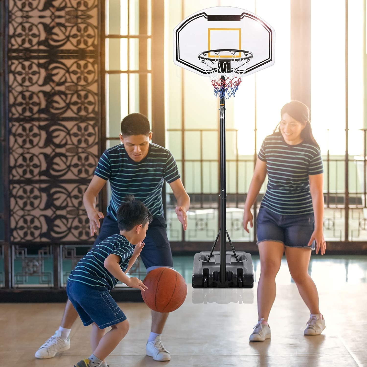 Basketball Hoop Portable Basketball Goal Outdoor Basketball Hoops 35 Inch Backboard with 7 ft-8.5ft Adjustable Height & Removable Wheels for Kids Youth Adult Family Indoor Basketball System Game Play Basketball Hoop Portable Basketball Goal Outdoor Basketball Hoops 35 Inch Backboard with 7 ft-8.5ft Adjustable Height & Removable Wheels for Kids Youth Adult Family Indoor Basketball System Game Play - 3