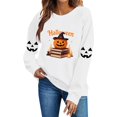 thumbnail image 3 of ZGRBOU Sweatshirts for Women Cute Ghost Reading Books Print Shirts Fall Crew Neck Long Sleeve Pullover Tops 2026, 3 of 6