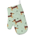 thumbnail image 2 of Dreamtimes Oven Mitts and Pot Holders with Chef Apron 3Pcs Set Cartoon Dachshund Dog Non Slip Heat Resistant Gloves for Baking Cooking BBQ, 2 of 7