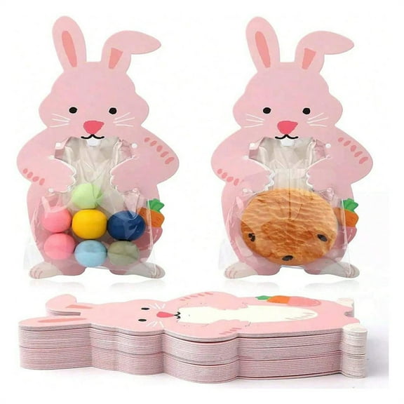 iMucci 10pcs Adorable 3D Cartoon Animal Candy Cookie Packaging Bags Creative Rabbit Design 8x11.8cm
