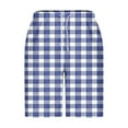 thumbnail image 5 of Kovlvoll Men Shorts Casual Drawstring Elastic Waist Plaid Wide Leg Loose Summer Plus Size Beach Shorts with Pockets, 5 of 5